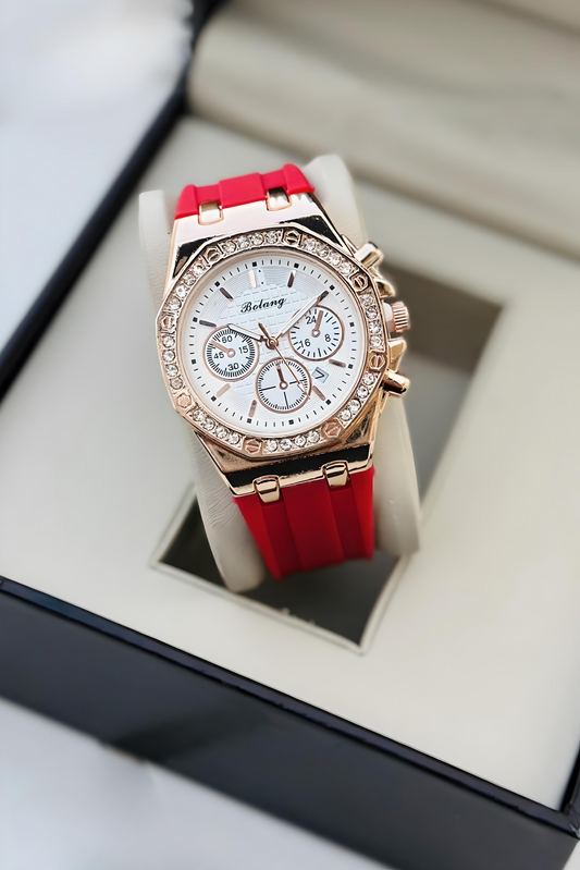 Diamond Studded Chronographs Pattern Women Watch - DRW0020