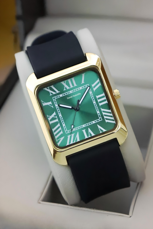 Homage Green Gold Frame Black Strap Trending Mens Fashion Watch - DRM0015