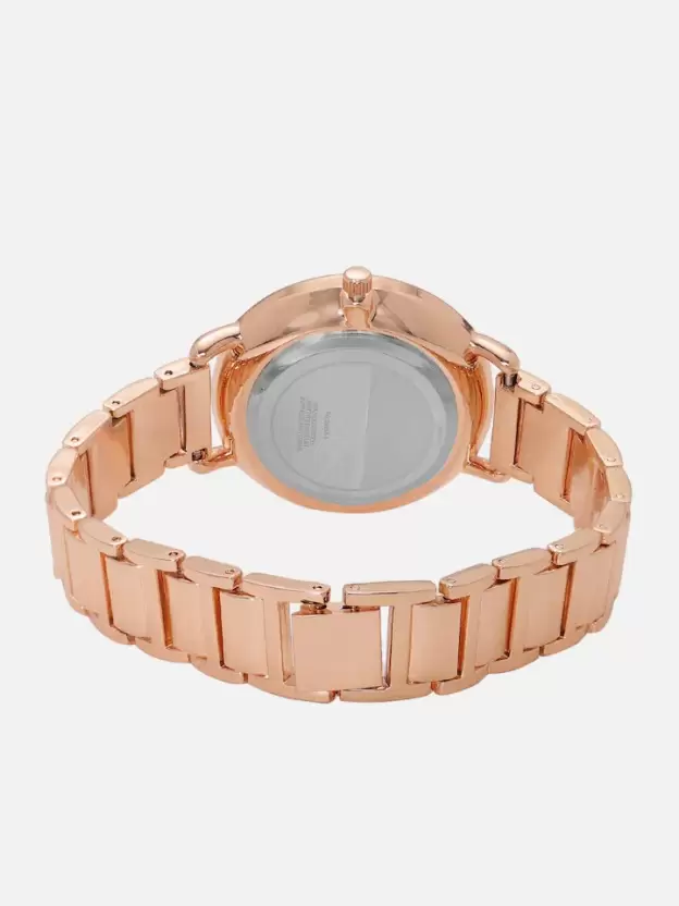 Rose Gold Finish Stylish Round Dial For Women Premium Watch - DRW0011