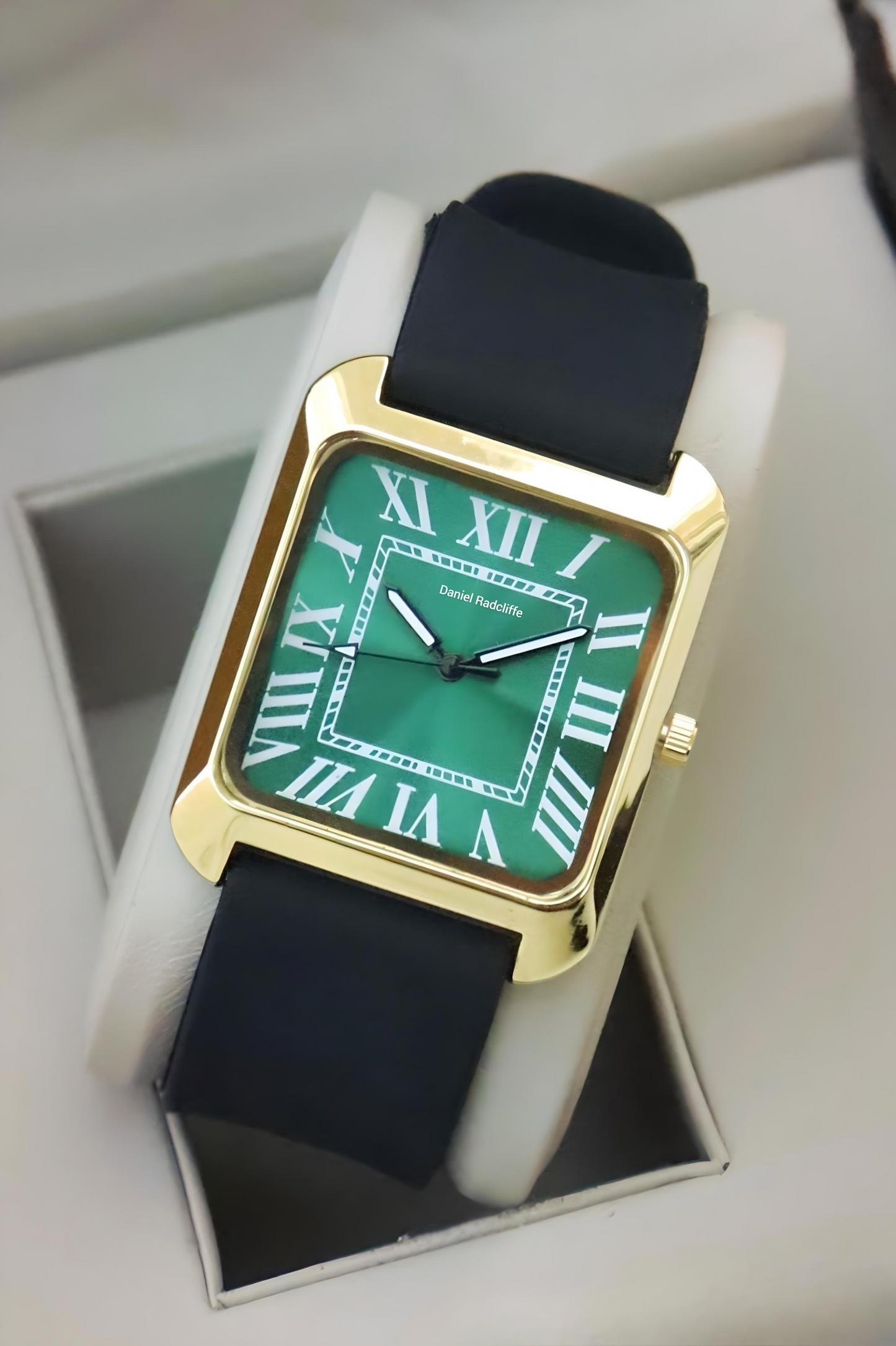 Homage Green Gold Frame Black Strap Trending Mens Fashion Watch - DRM0015