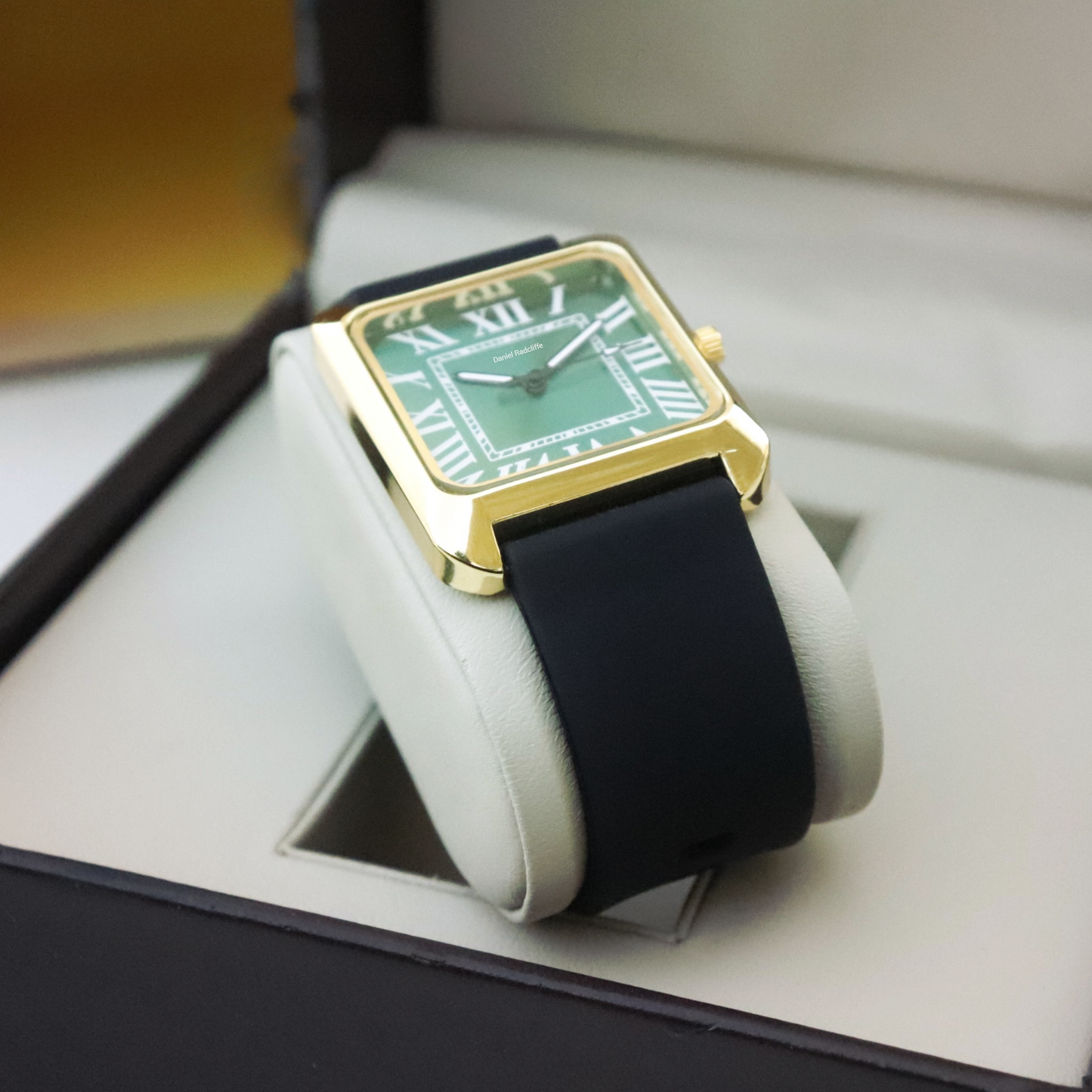 Homage Green Gold Frame Black Strap Trending Mens Fashion Watch - DRM0015