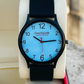 Sky Blue Black Duo Silicon Strap Premium Look Watch For Men - DRM0016