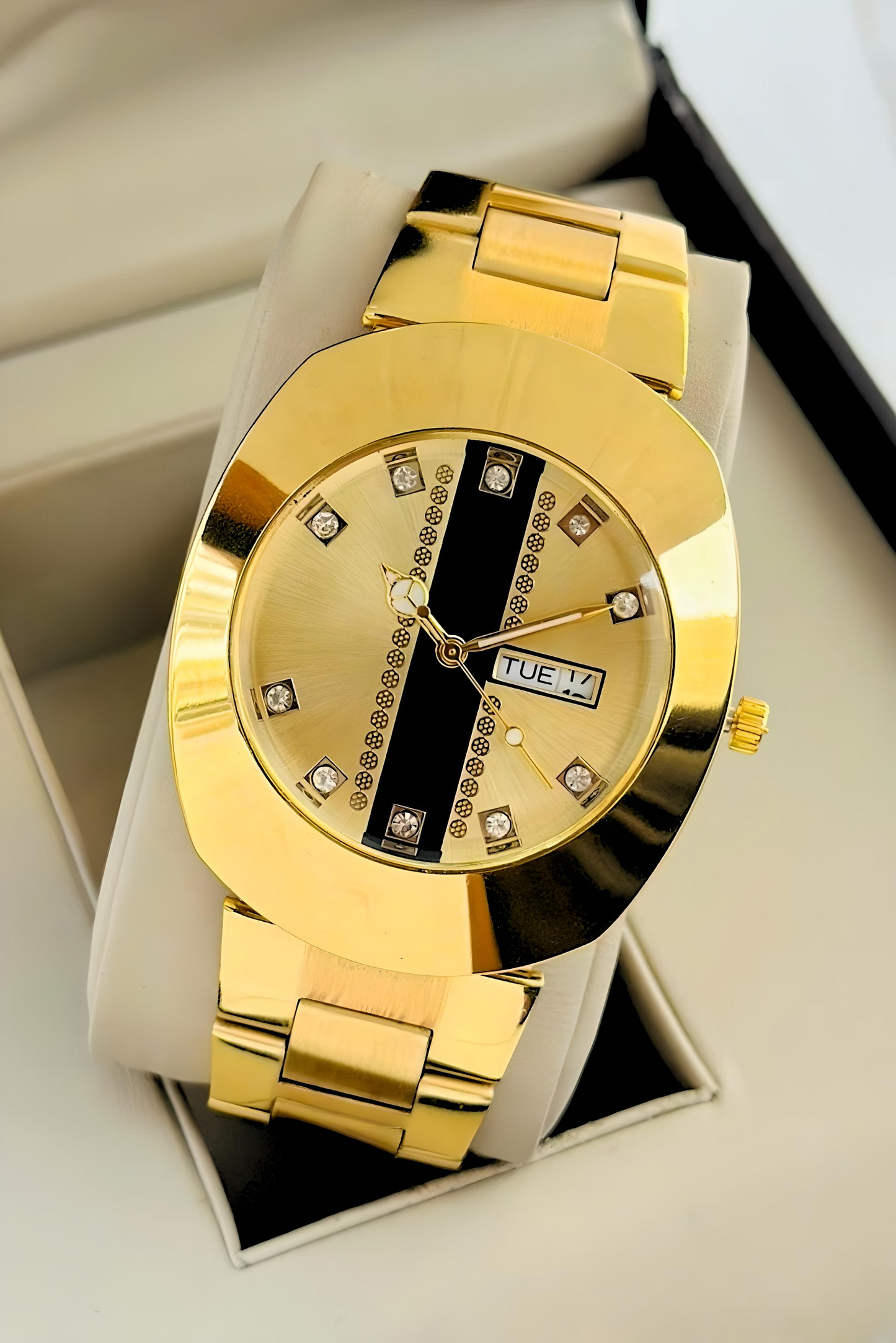 Day & Date Function Working Premium Full Gold Hands Watch For Men - DRM0017 DD