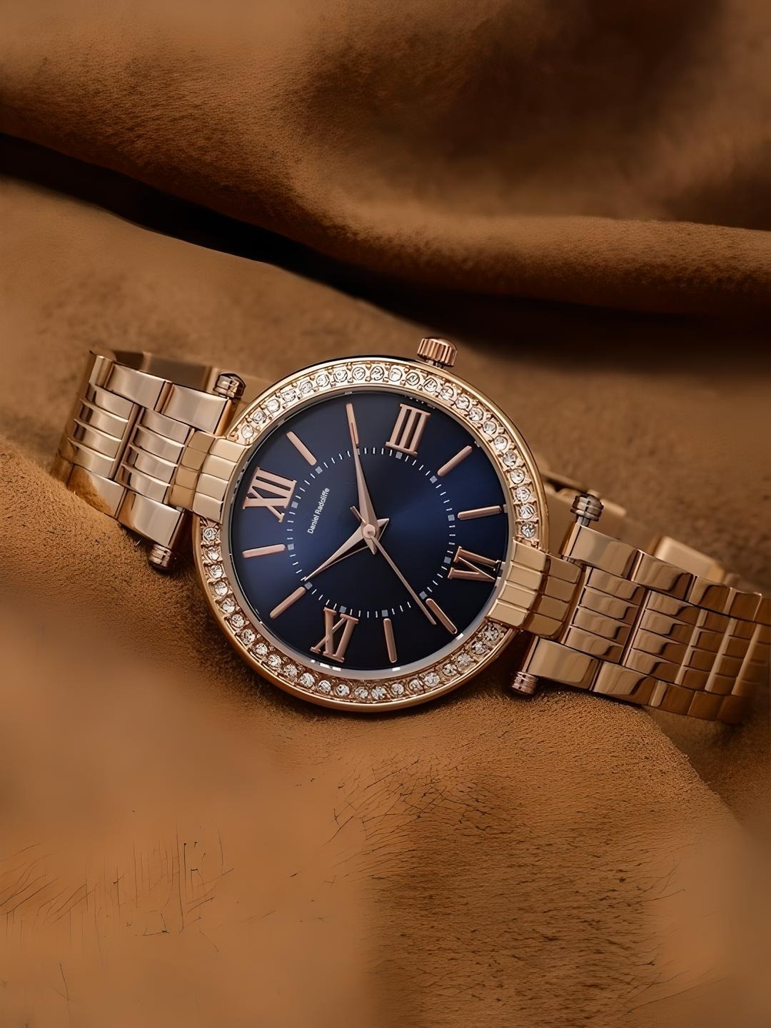 Rose Gold Blue Dial Trending Premium Watch For Women - DRW009