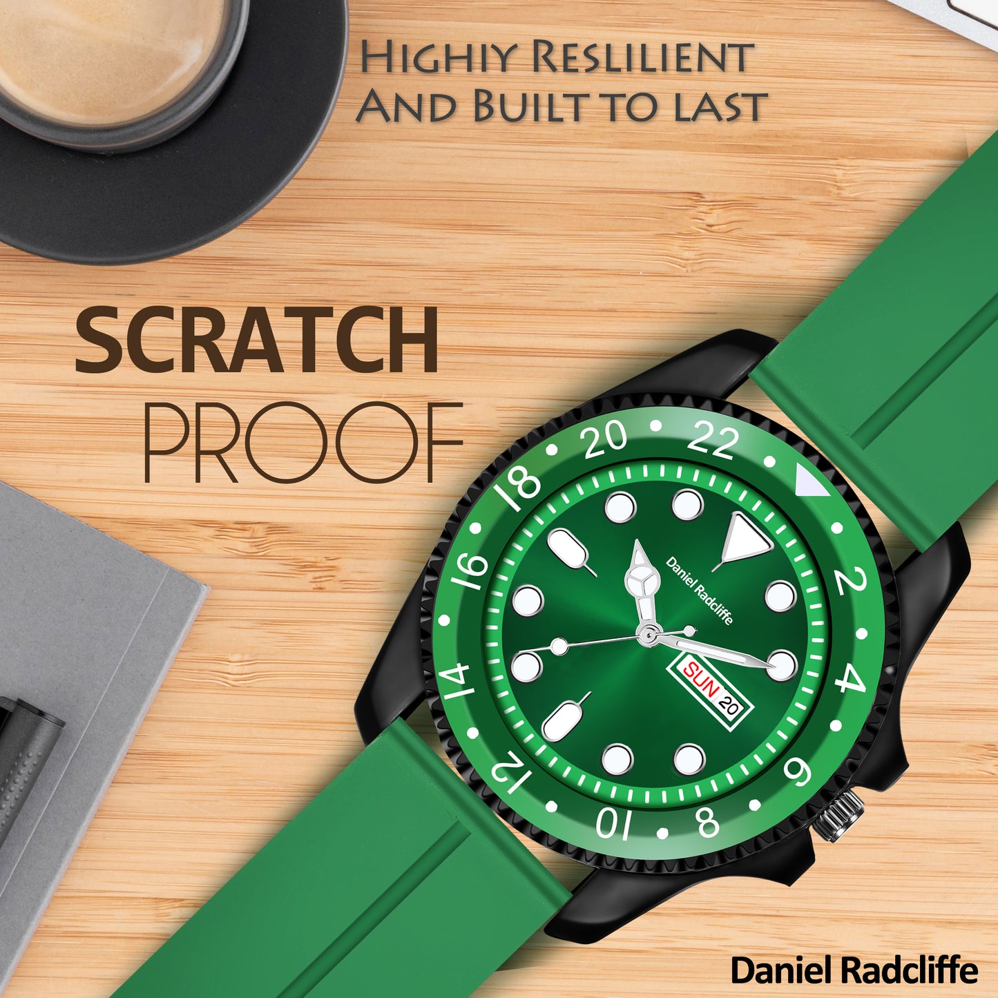 Magnetic Adjustable Lock With Premium Rim Fancy Hands Green Rich Vibe Watch For Men - DRM0019