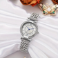 Diamond Studded Silver Blue Hands Premium Quality Women Watch - DRW0023