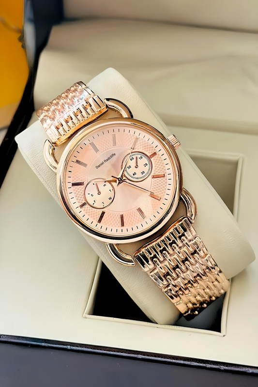 Chronographs Trending Rose Gold Watch Premium Quality For Women - DRW0013