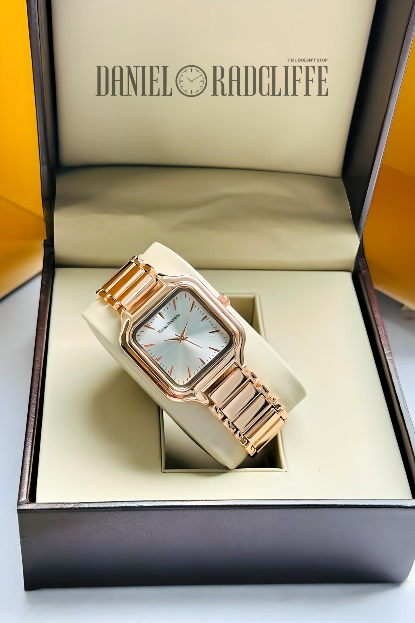 Square Rose Gold White Dial Trending Women Watch - DRW006