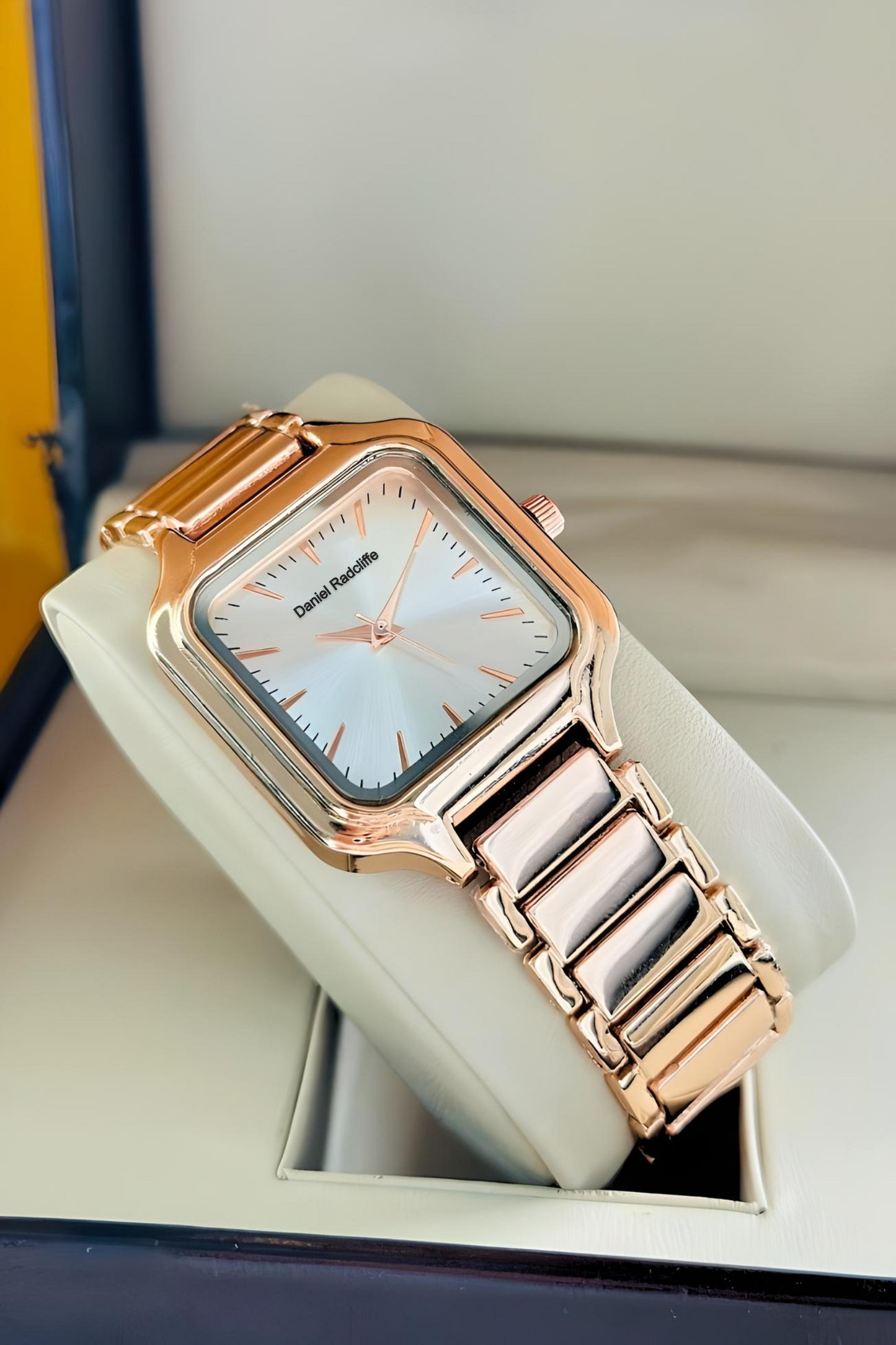 Square Rose Gold White Dial Trending Women Watch - DRW006