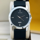 Premium Quality Silicone Strap Round Silver Frame Stylish Men Watch - DRM013