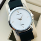 Premium Quality Silicone Strap Round Silver Frame Stylish Men Watch - DRM013