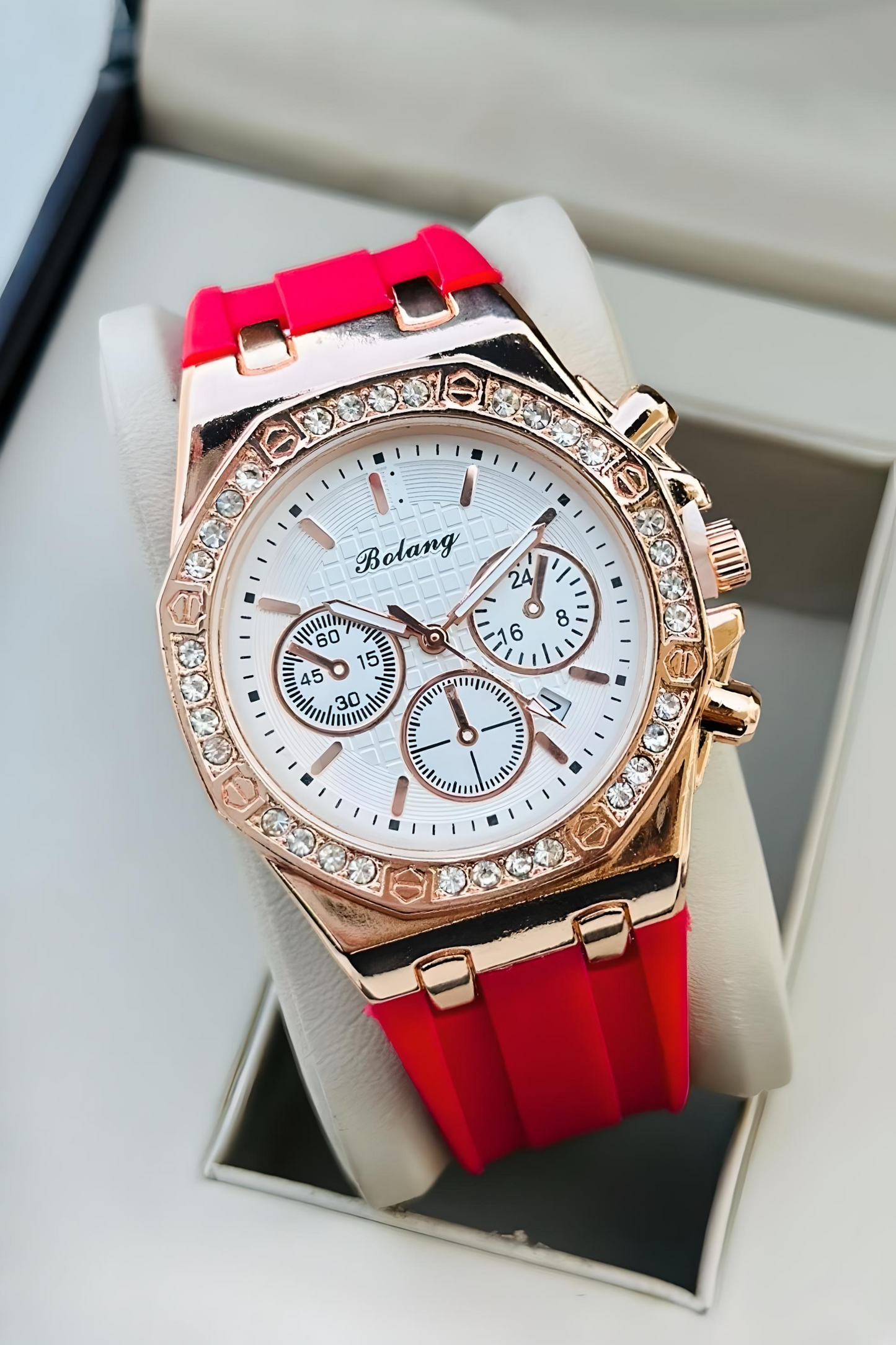 Diamond Studded Chronographs Pattern Women Watch - DRW0020