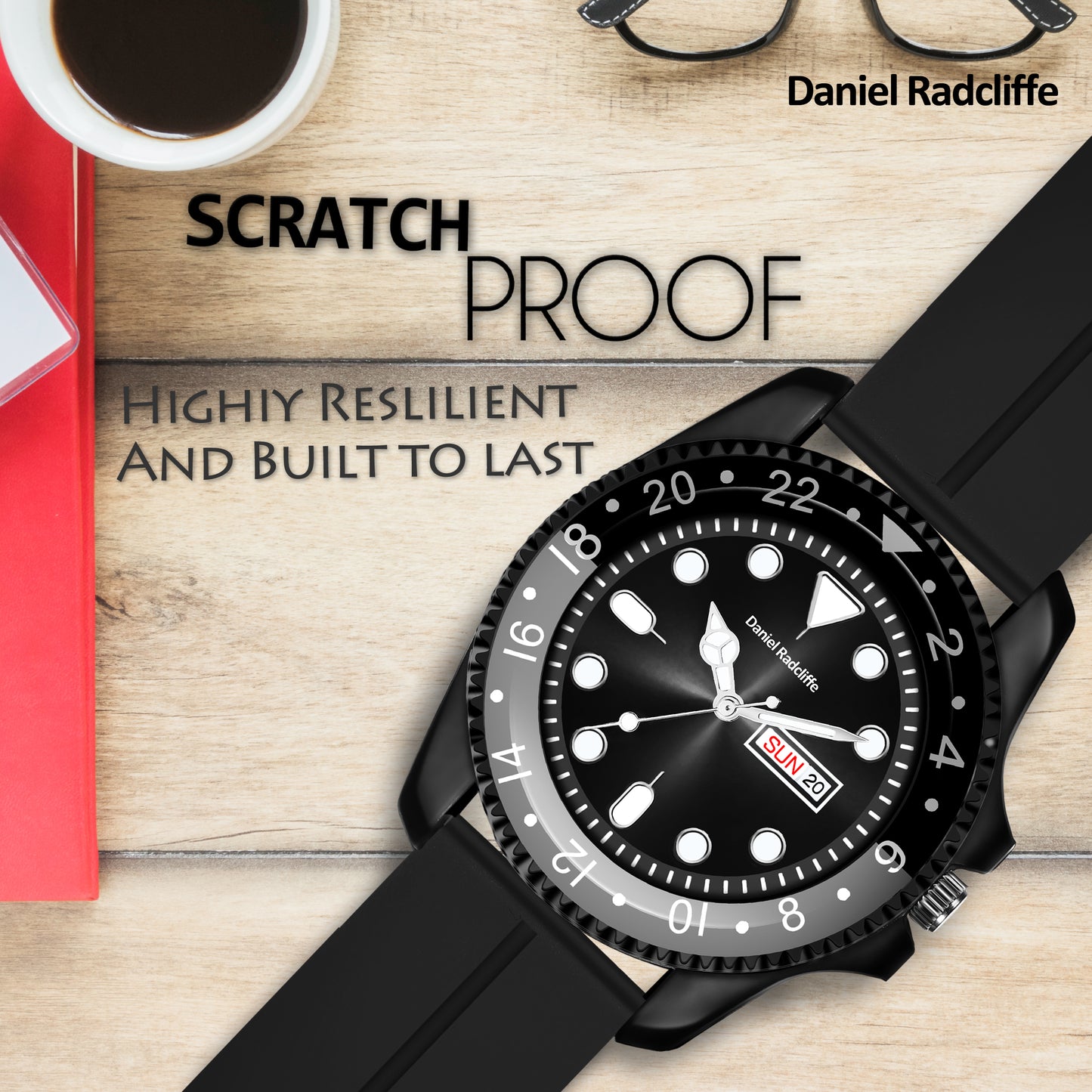 Magnetic Adjustable Lock With Premium Rim Fancy Hands Black Rich Vibe Watch For Men - DRM0019