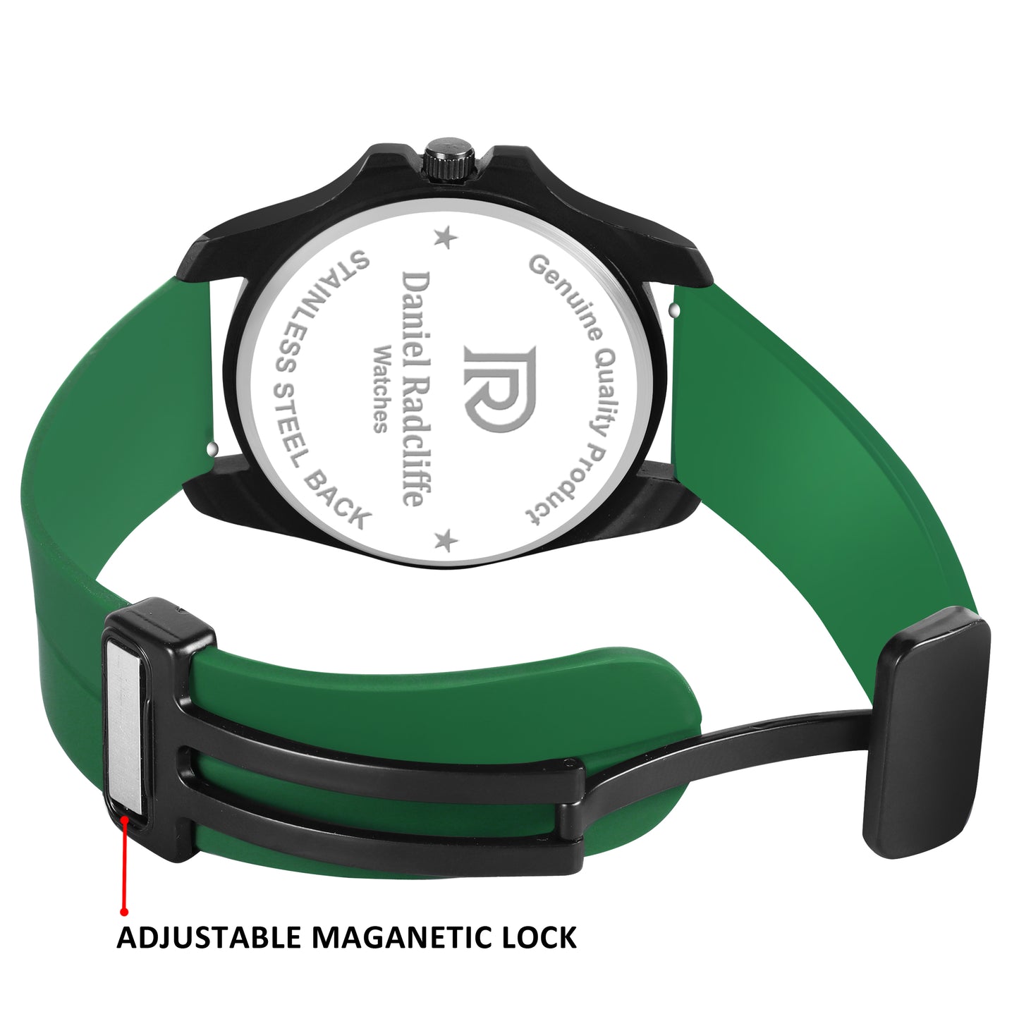 Magnetic Adjustable Lock With Premium Rim Fancy Hands Green Rich Vibe Watch For Men - DRM0019