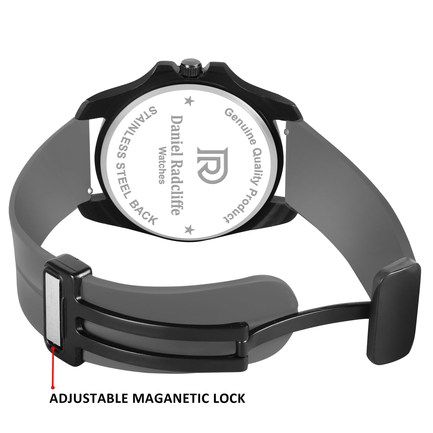 Magnetic Adjustable Lock With Premium Rim Fancy Hands Gray Rich Vibe Watch For Men - DRM0019